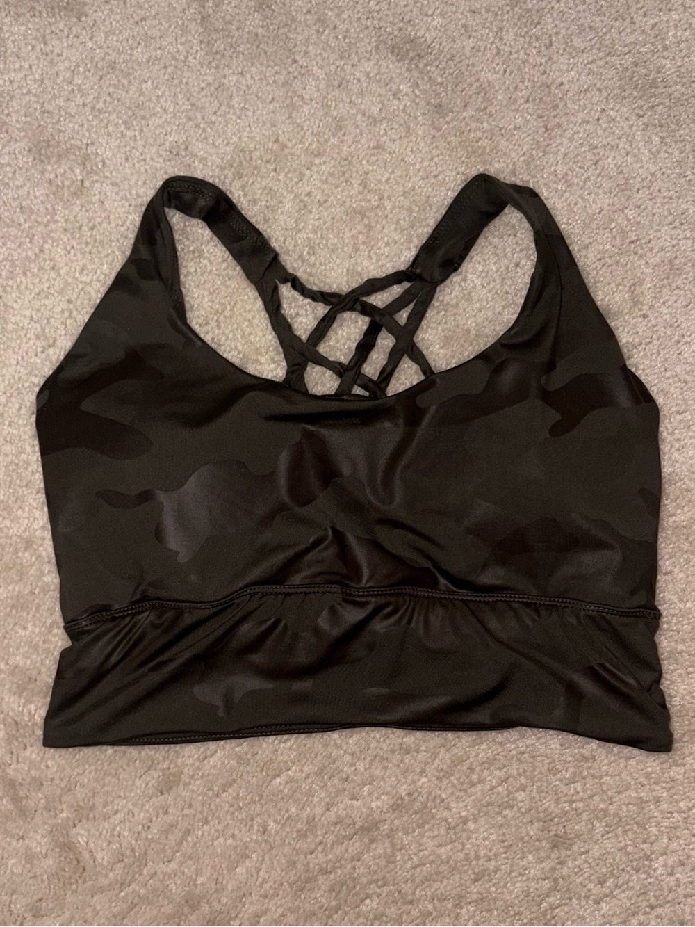 CAMOUFLAGE CAMO WOMENS SPORTS BRA STRAPPY RACERBACK RAE MODE SMALL ACTIVE GYM